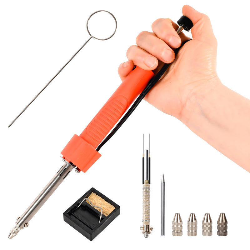 30W Dual-Use Electric Desoldering Gun, Solder Sucker & Iron with Multiple Nozzles, High-Temp Heatproof Handle, Portable Desoldering Tool for Precision Solder Removal (EDS-91) KW-ES-001