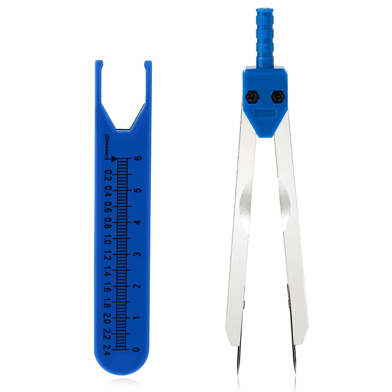 [Australia - AusPower] - Electrocardiogram Caliper EKG ECG Calipers Measuring Tool with Ruler Electrocardiogram Drafting Divider for Doctors, Nurses, Medical Students (1 Pack, Blue) 