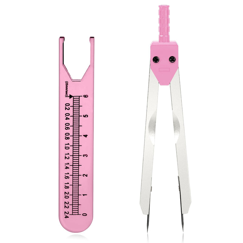 [Australia - AusPower] - EKG Calipers Electrocardiogram Caliper ECG Calipers Measuring Tool with Ruler Electrocardiogram Drafting Divider for Doctors, Nurses, Medical Student (1 Pack, Pink) 