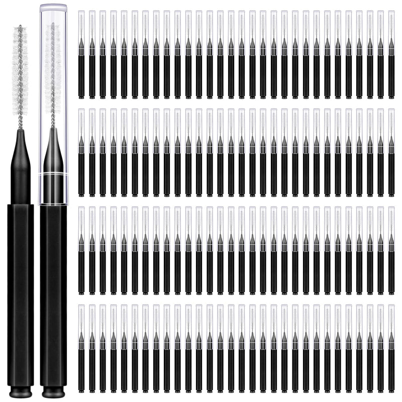 [Australia - AusPower] - 120 Pieces Interdental Brushes, Braces Brush Cleaner Orthodontic Flossers Toothpicks Floss Picks for Braces Kit for Teeth Cleaning Tools Spiral Dental Brush Head for Efficient Oral Care Black 