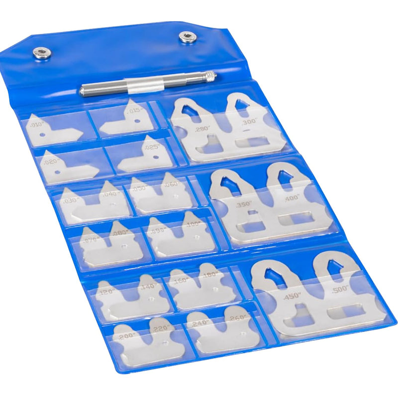 [Australia - AusPower] - Generic 3602-5025 Stainless Steel Radius Measuring Tool 26 Pcs Radius Gauge Set 0.010'' to 0.500'' Gauges with Holder 