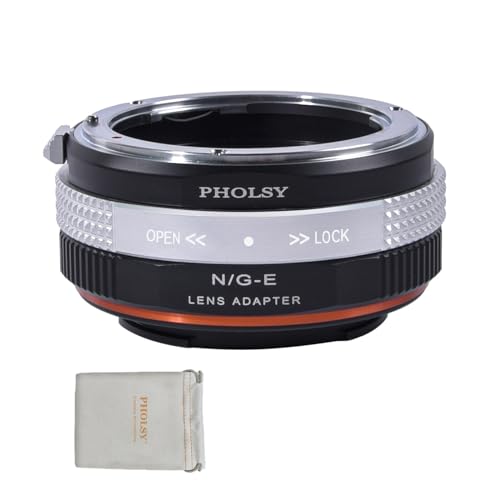 PHOLSY Lens Mount Adapter Manual Focus: Compatible with Nikon F (G-Type) Lens to Sony E (NEX) Camera Body, Compatible with Nikon G to Sony E Nikon F (G) to Sony E