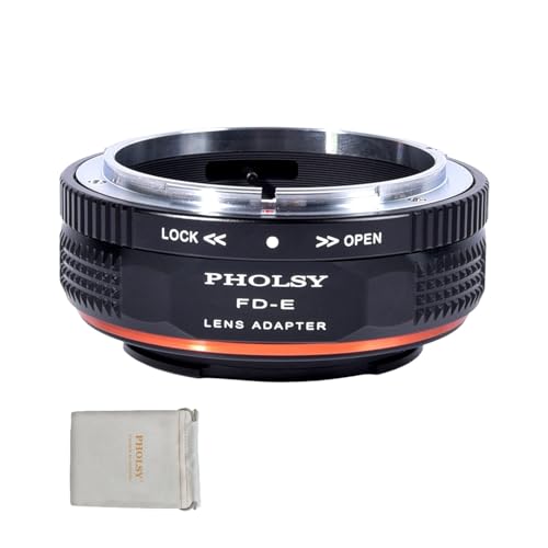PHOLSY Lens Mount Adapter Manual Focus: Compatible with Canon FD/FL Lens to Sony E (NEX) Camera Body Canon FD to Sony E