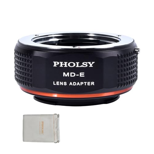 PHOLSY Lens Mount Adapter Manual Focus: Compatible with Minolta Rokkor MD (MC/SR) Lens to Compatible with Sony E (NEX) Camera Body Minolta MD to Sony E