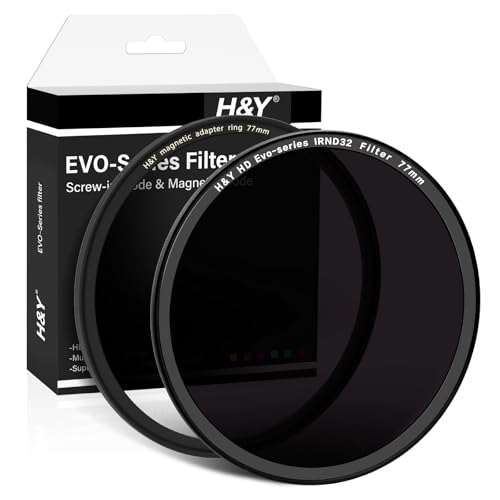 H&Y EVO 77mm ND32 Lens Filter, Magnetic & Screw 2-in-1 (5-Stop) | 77mm, ND32 (5-Stop), HD Glass, 22-Layer Nano Coating, Magnetic 2-in-1, Landscape