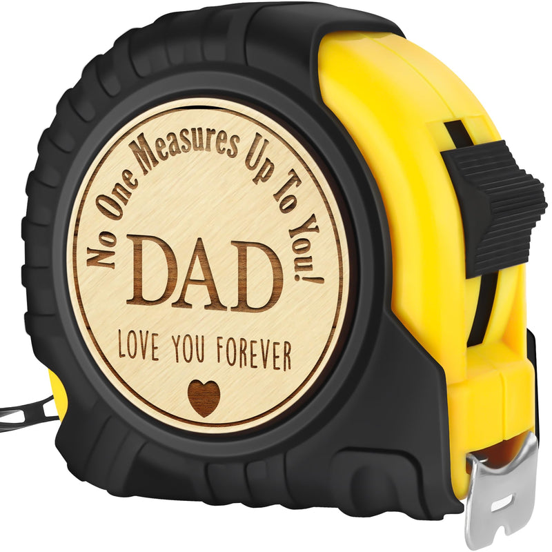 [Australia - AusPower] - One Measures Up Gifts for Dad, Dad Gifts from Son Daughter, Fathers Day Birthday Christmas Gifts for Dad, Tool Gifts Woodworker Carpenter Gifts, No One Measures Up to You, Engraved Tape Measure 25 FT 