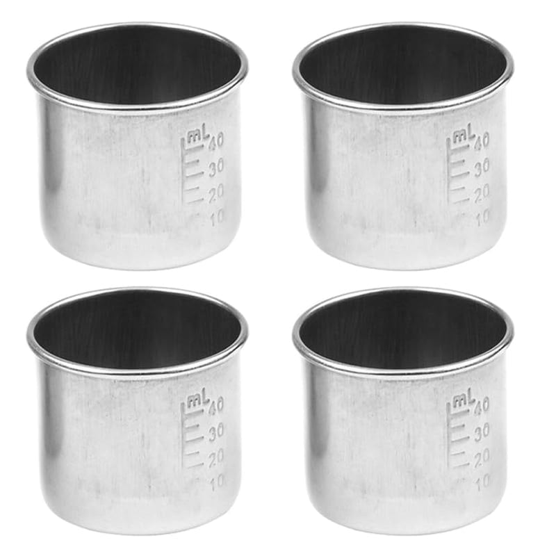 [Australia - AusPower] - DECHOUS 4Pcs Stainless Steel Graduated Medicine Cups 1.96 Inch Portable Measuring Cups for Pills and Liquid Medication 40Ml Capacity Silver 
