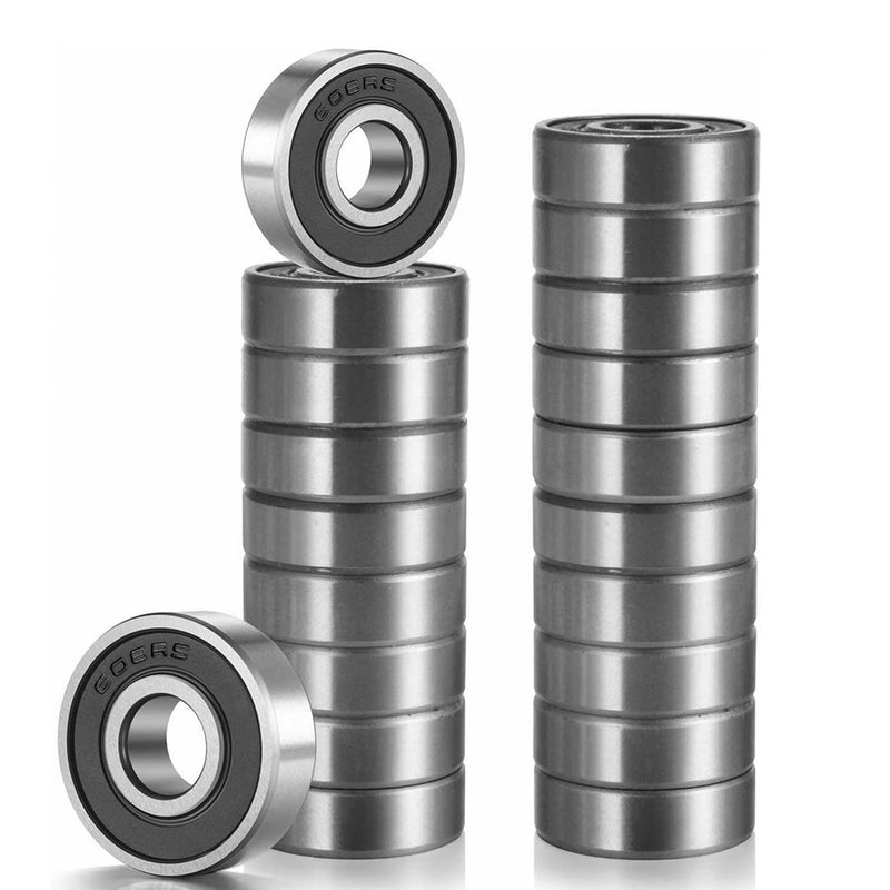 [Australia - AusPower] - 20 Pcs 608 2RS Ball Bearings  Bearing Steel and Double Rubber Sealed Miniature Deep Groove Ball Bearings (8mm x 22mm x 7mm) 