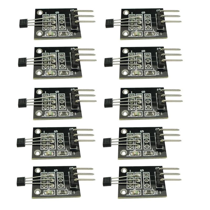 [Australia - AusPower] - DC 3.3V-5V KY-003 Hall Effect Magnetic Sensor Module 3144E A3144 Hall Effect Sensor(Pack of 10pcs) 