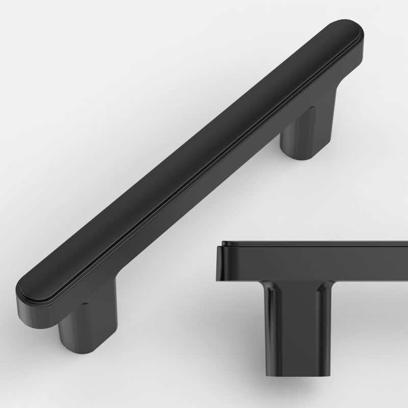 Amerdeco 10 Pack Matte Black Cabinet Pulls 3 Inch(76mm) Hole Center Drawer Pulls Cabinet Hardware Kitchen Cabinet Handles for Bathroom Dresser Pulls ZH0065 3"/76MM Hole Center