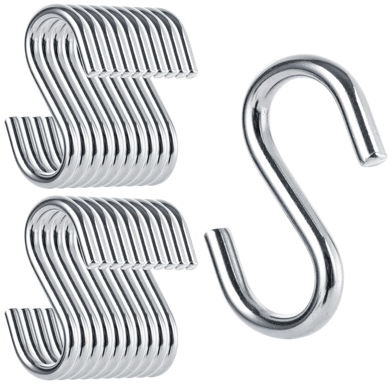 [Australia - AusPower] - CYEAH 50 Pcs Heavy Duty S Hooks for Hanging, 304 Stainless Steel S Shaped Hooks, 2 in Long Metal Hangers Hanging Hooks for Kitchen, Work Shop, Bathroom, Garden, Max 176 Lbs 