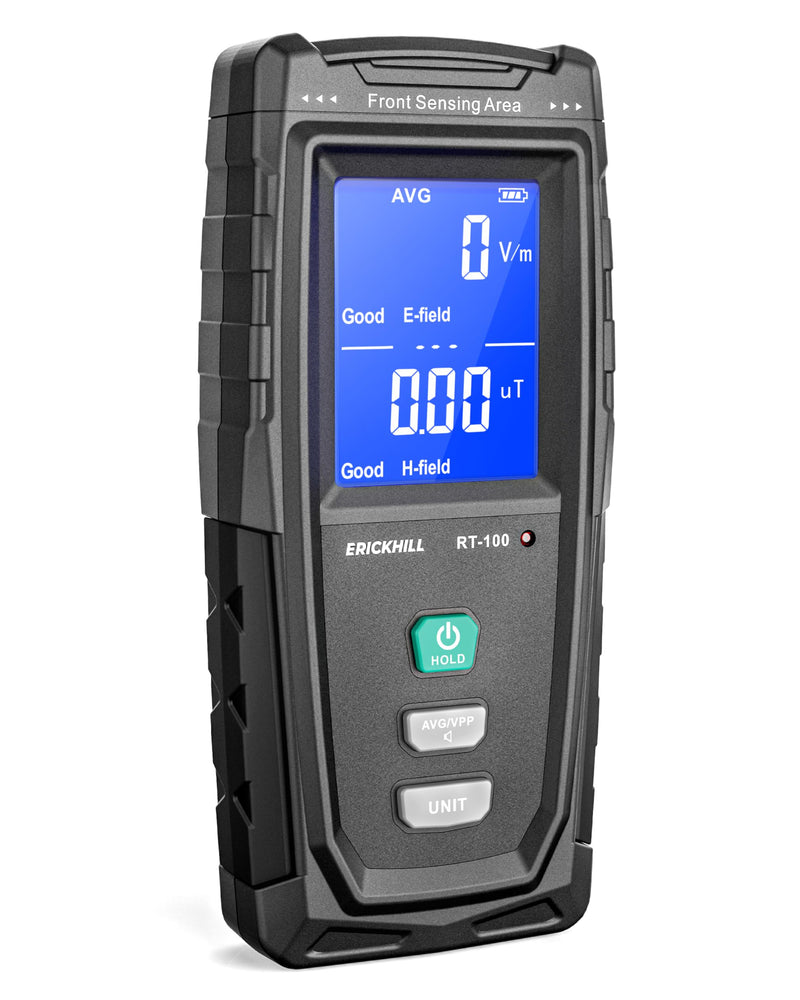 [Australia - AusPower] - ERICKHILL EMF Detector, Rechargeable Digital Electromagnetic Field Radiation Detector Hand-held Digital LCD EMF Meter Great Tester for Home EMF Inspections, Office, Ghost Hunting (RF Not Included) 