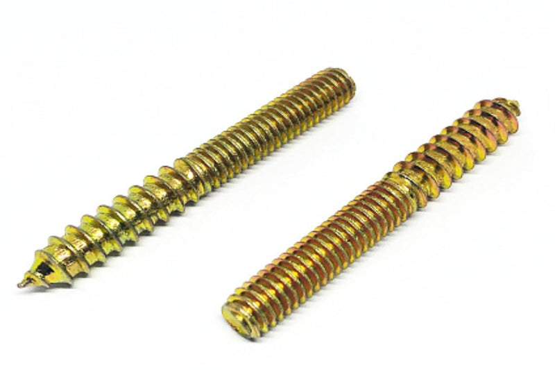 [Australia - AusPower] - 50PCS 1/4 * 2'' Single Tip Double Ended Tooth Bolt Furniture Hanger Bolt Double Threaded Rod Bolt 50mm Length Self Tapping Screw Furniture Accessories 1/4*2" 50 