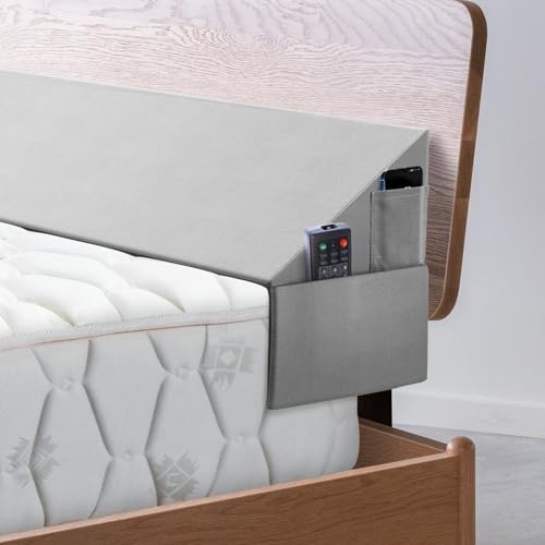 Krightlink twin size bed wedge pillow designed to fill headboard gaps, providing support and comfort for body positioning.