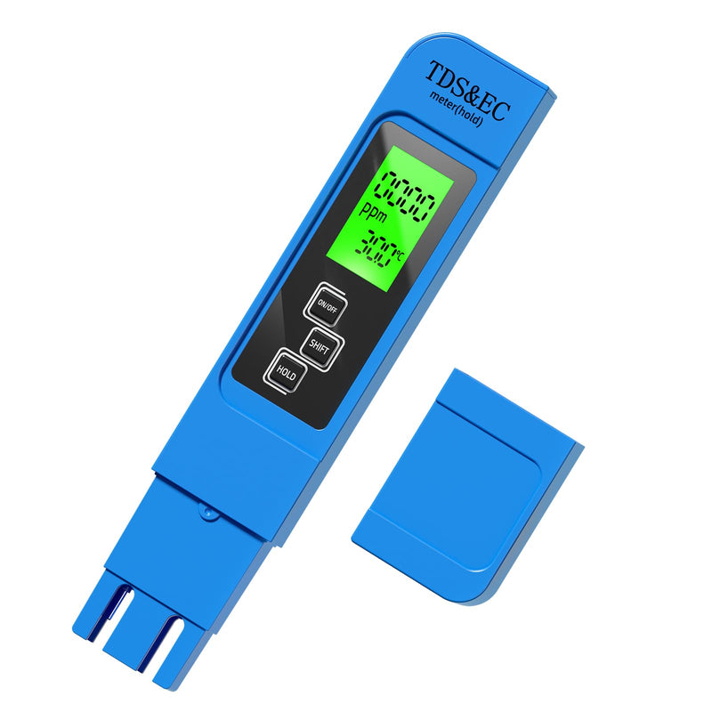 [Australia - AusPower] - 3 in 1 TDS Meter - TDS EC & Temperature(°C,°F) Meter,Accurate & Reliable Digital Water Testing Kits for Drinking Water Quality, Tap, Well, Swimming Pool,Hydroponics, Aquarium, RO/DI System?Blue 