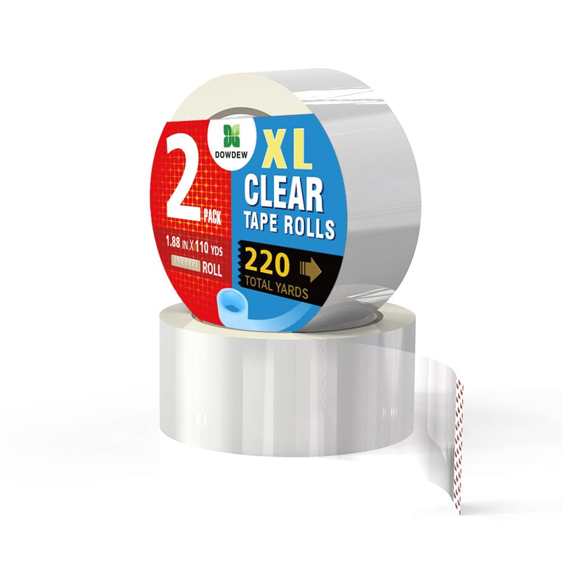 [Australia - AusPower] - Clear Packing Tape, [2 Pack] Heavy Duty Packaging Tape 1.88 Inch x 110 Yards Ultra Strong Refill Rolls for Shipping Mailing Moving 220 Total Yards 2 