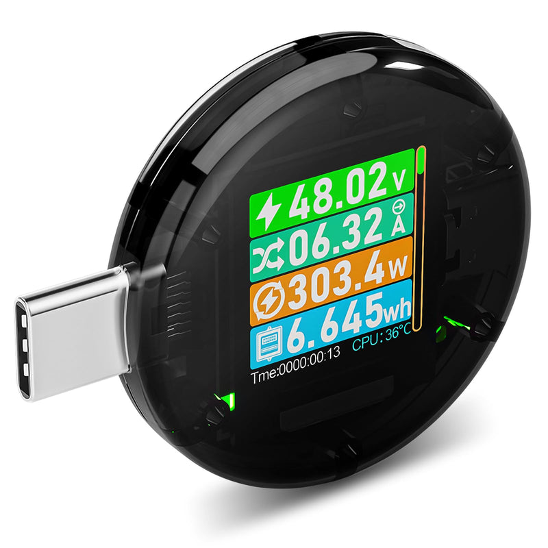 [Australia - AusPower] - USB C Power Meter USB C Tester, USB Multimeter 4.5-50V 0-6A Touch Control Voltage Current Capacity Amp Volt Voltmeter Ammeter Detector Digital Tester for Chargers Power Bank Cable 