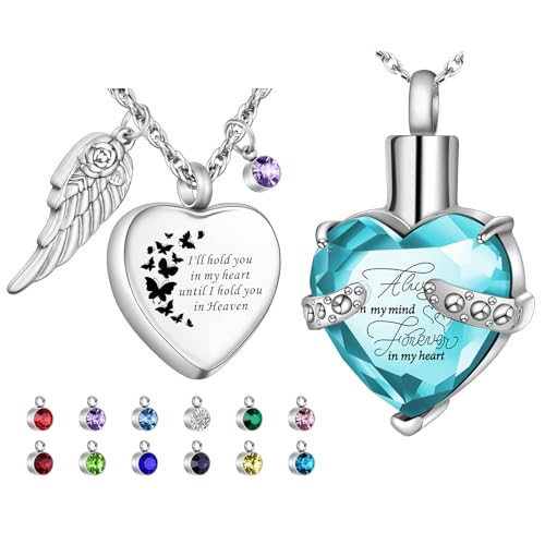 XIUDA Cremation Urn Necklace for Ashes Memorial Cremation Jewelry