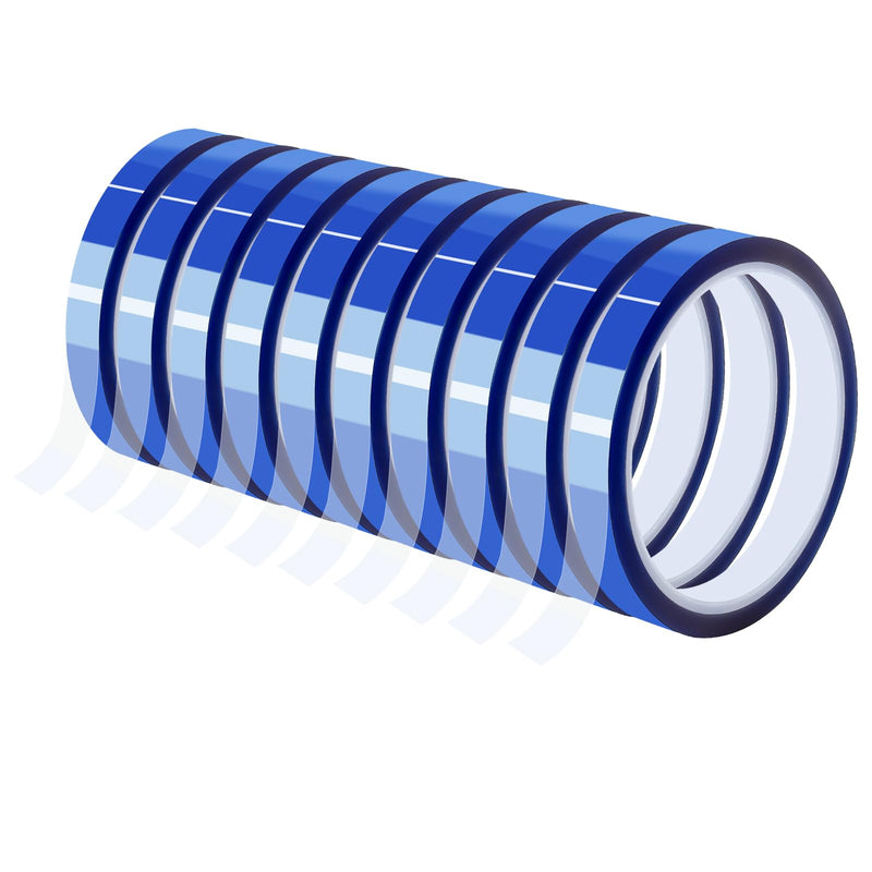 [Australia - AusPower] - 10 Rolls Heat Transfer Tape Blue Sublimation Tape, 10mm × 30m (98ft) High Temperature Resistant Tape, Heat Transfer Tape for Sublimation Press Electronic Soldering Insulation, No Residue 10 