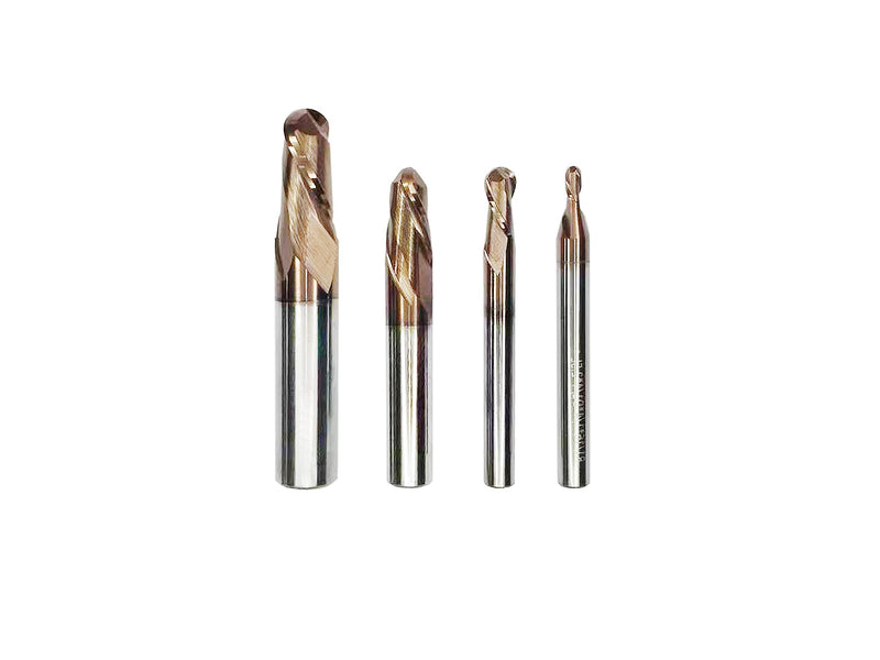 [Australia - AusPower] - Ball Nose Carbide End Mill, 2 Flute, HRC50, TiSiN Coated, CNC Router Bits for Hardened Steel, Stainless Steel, Alloy Steel, Aluminum, Metal - (1/8" 1/4" 3/8" 1/2") Diameter (3/8" Diameter) 3/8" Diameter 