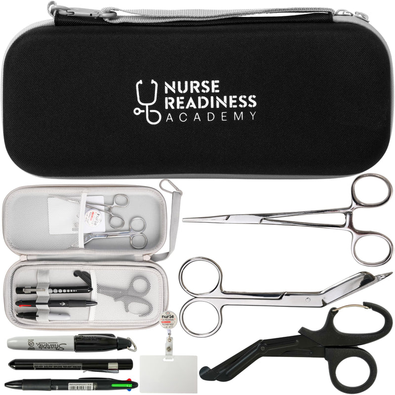 [Australia - AusPower] - Complete Nursing School Bundle: Clinical Supply Kit Including Stethoscope Case, Trauma Shears, Bandage Scissors, Penlight, Mini Sharpie, and More - Perfect Gift for Student Nurses and RN Graduation 
