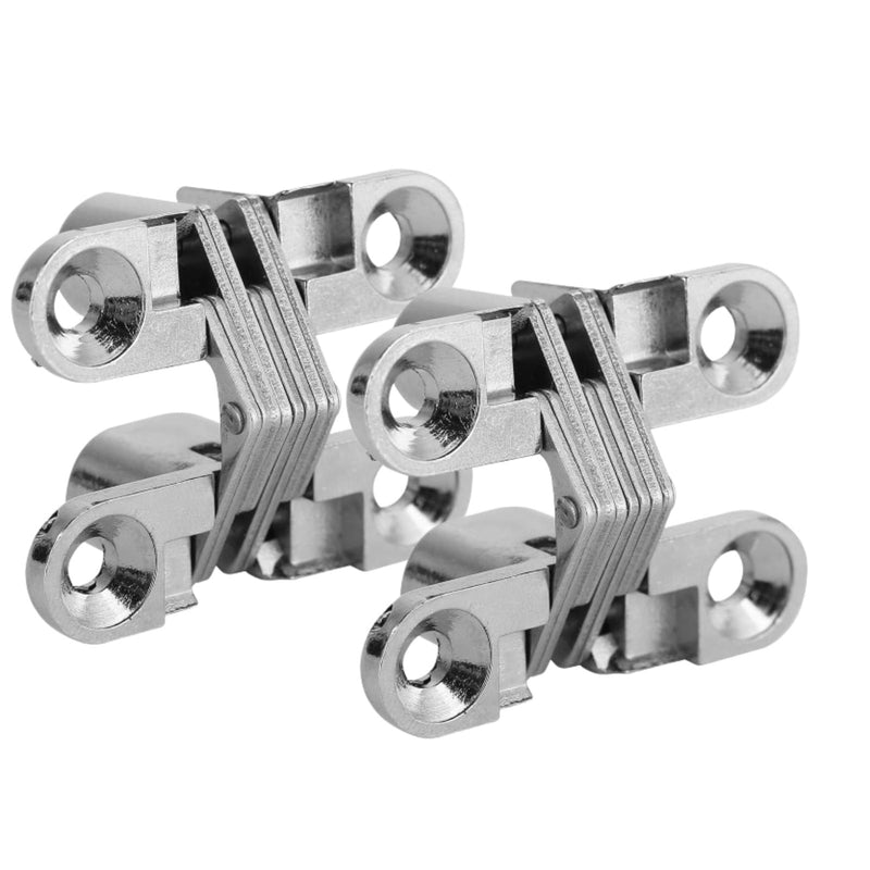 [Australia - AusPower] - 2pcs 180 Degree Hidden Hinges, Zinc Alloy Invisible Concealed Cross Door Hinge Easy Installation Furniture Cabinet Kit (XS) 