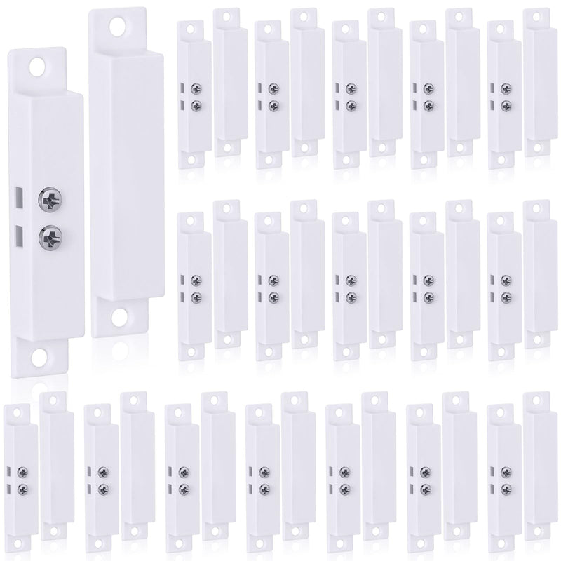 Tellegloww 20 Sets Nc Wired Surface Mounted Alarm Magnetic Door Alarm Contact Sensor Door Window Reed Switch Sensor with Double Side Tape for Security