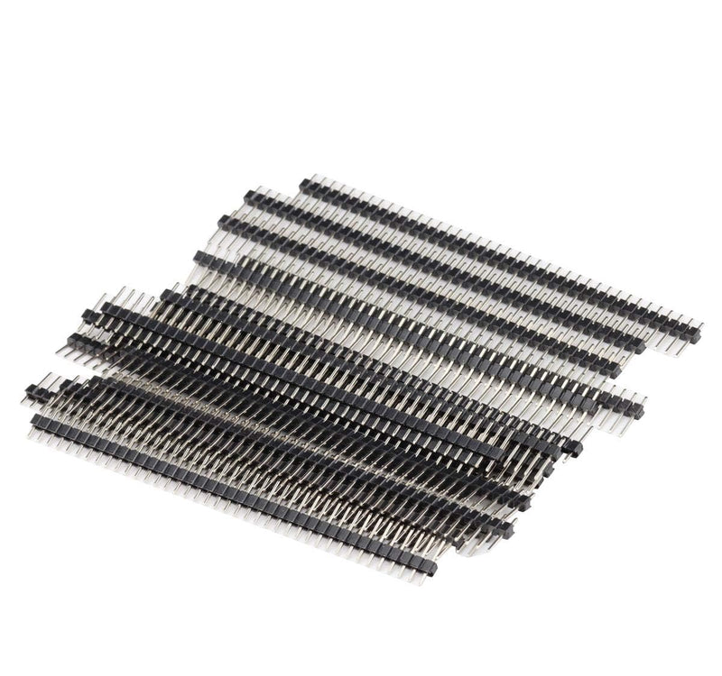 [Australia - AusPower] - 50PCS 40P 2.54mm (0.1 Inch) Pitch Single Row Pin Header Strip Male Pins Header Connector PCB Board Pin Connector Electronic Component Raw Materials 