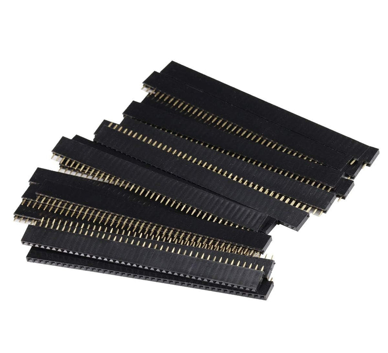 [Australia - AusPower] - 20PCS Single Row Straight Female Pin Socket Pin Header Connector Pin Strip 2.54mm Spacing for PCB Board Shield 