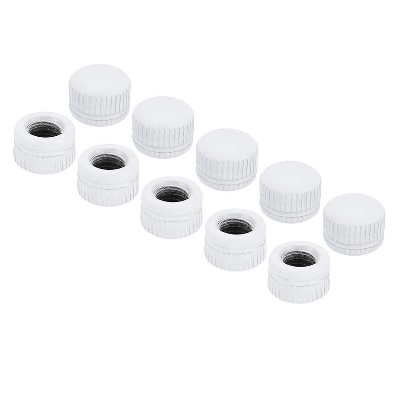 [Australia - AusPower] - PATIKIL M6x9x11 Cap Nut, 25 Pcs Acorn Nut Screw Knob Cap Insert Bolt Cover Female Thread Knurled Hardware Fittings Light Fixtures, White 