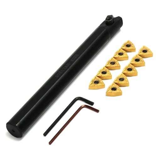 Maizoon CNC Rotary Tool Holder S20R-MWLNR08 Drill Rod + 10 Pieces WNMG0804 Carbide Insert + 2 Hex Key High Hardness Cutter DZ19