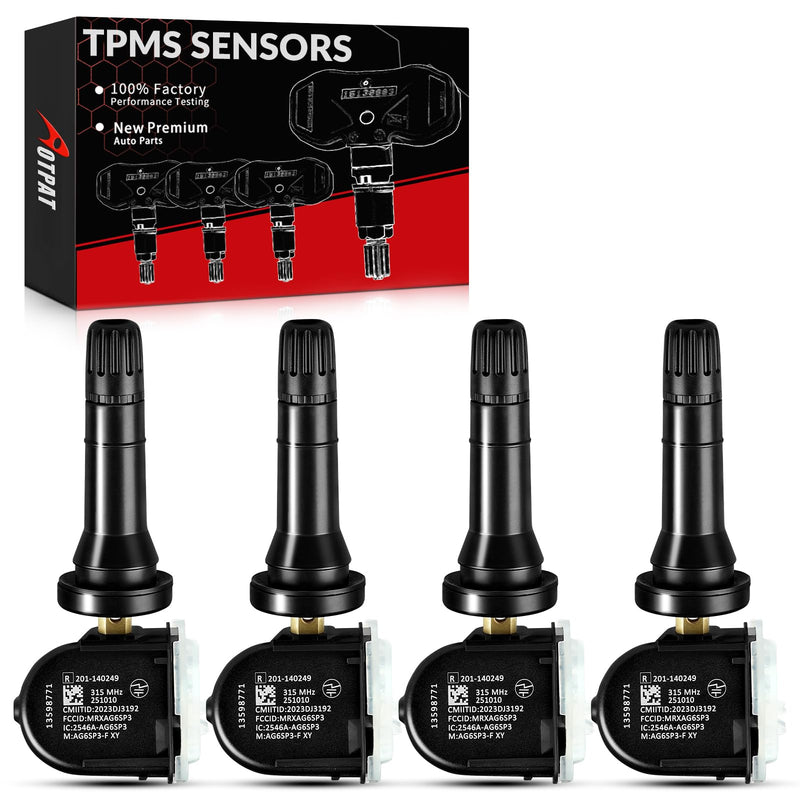 Pre-Programmed TPMS Sensor 315Mhz for:-Chevy Tahoe 2007-2020, Impala 2006-2020, Express 2008-2022, Silverado 2007-2016, Suburban Equinox Avalanche, for:-GMC Yukon 2007-2020, OE#13598771 (4Pcs) Pre-Programmed 13598771 (4)