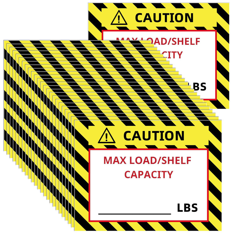 [Australia - AusPower] - Zhanmai 200 Pcs Pallet Rack Capacity Labels 3 x 4 Inches Pallet Racking Caution Max Load Shelf LBS Warning Stickers Bright PVC Industrial Strength Sticker Warehouse Safety Forklift Cross Beam Safety 