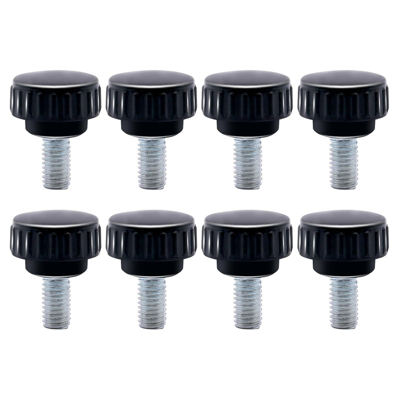 [Australia - AusPower] - 8pcs Metric Male Thread Knurled, M8 x 20mm Black Thumb Screw Clamping Knobs Plastic Grip Threaded Knurled 