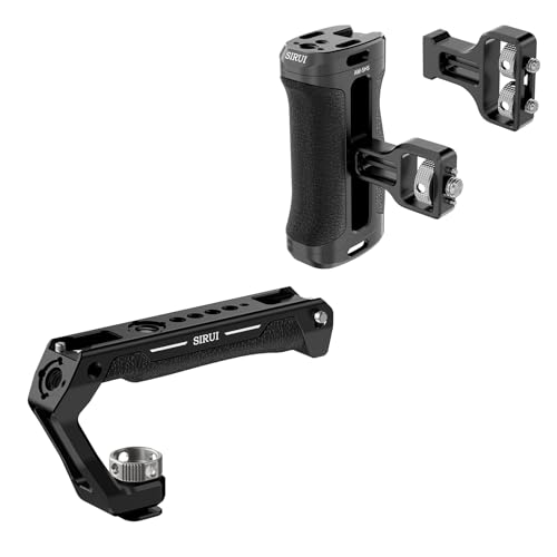 SIRUI Side Handle with ARRI Locating and Dual 1/4" Screw Mount Optional and Cold Shoe Mount Camera Top Handle Bundle