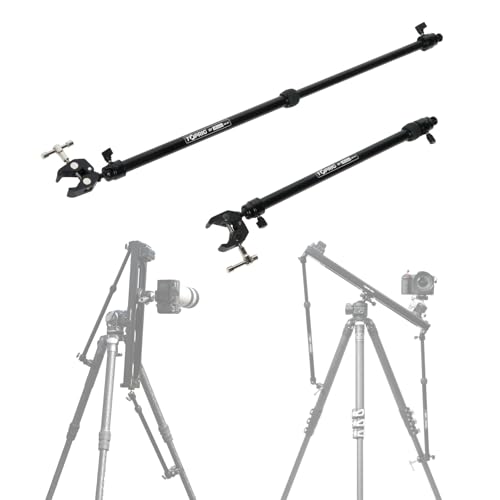 Toprig Accsoon Camera Slider Support Arm (2 Pack) with C Clamps&Extendable Arms, Tripod stabilizer Support Rods, Aluminum Alloy Tripod Stability Arm for Motorized Camera Slider Stable Shooting-30inch 30inch