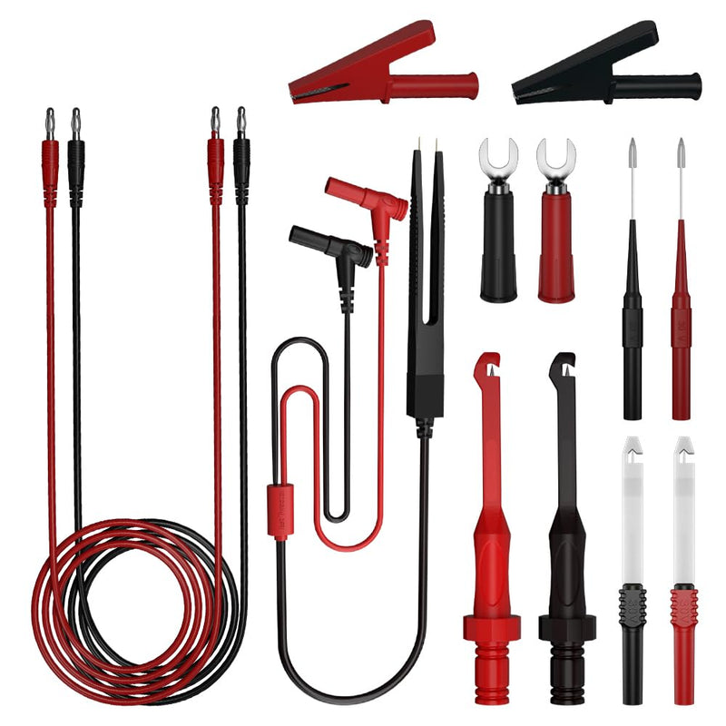 [Australia - AusPower] - 13pcs 4mm Banana PlugTest Leads Kit Digital Electrical Test Probes Set Fully Insulated Alligator Clips Test Tweezer Wire-Piercing Back Probe Pin 0079 13pcs 