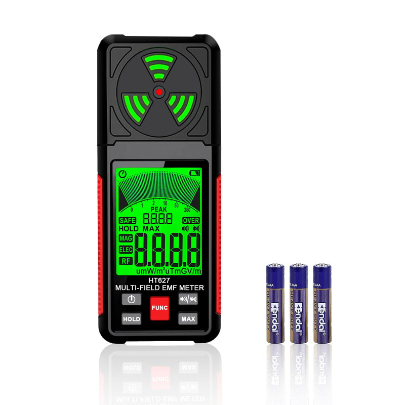 [Australia - AusPower] - EMF Meter, 3-in-1 Portable Electromagnetic Field Radiation Detector Handheld EMF Tester for EF, RF, MF, WiFi Signal, Radio Frequency Detector Suitable for Home Office EMF Inspections Ghost Hunting 