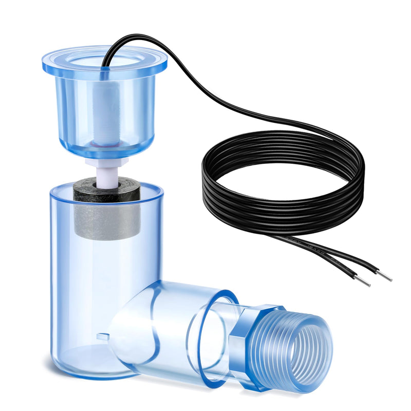[Australia - AusPower] - Feekoon 1 Pack SS2 Float Switch L Shape for Easy Installation, AC Float Switch with 3/4 Inch Adaptor and 6ft wire, Water Level Accessory for Hvac System with Condensate Overflow Detection 