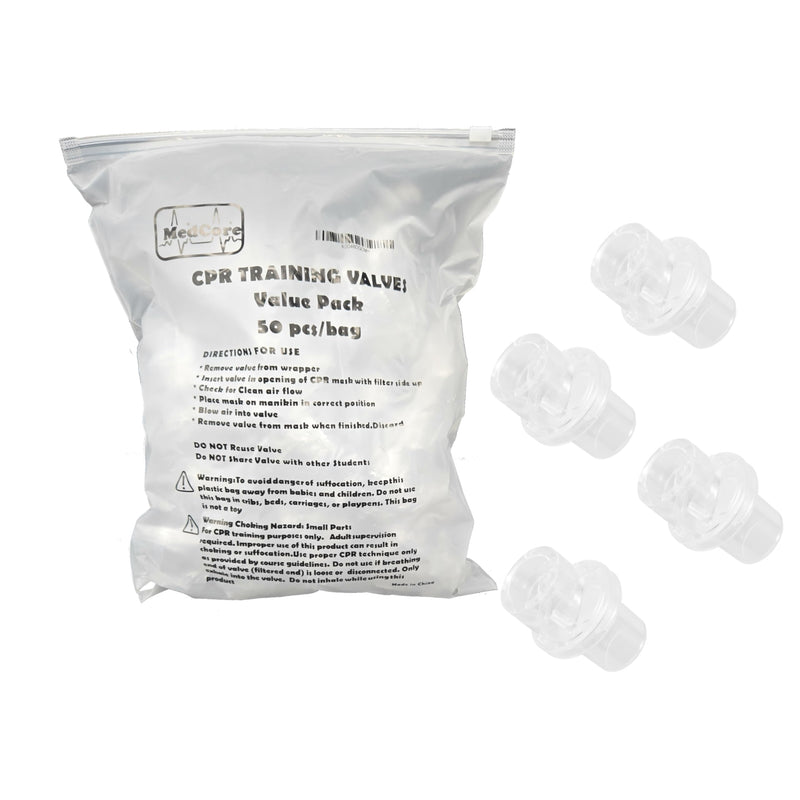 [Australia - AusPower] - 50 Pack - Practice CPR Training Valves - Fits All Adult Child and Infant Training Rescue Masks – Individually Wrapped Valve 