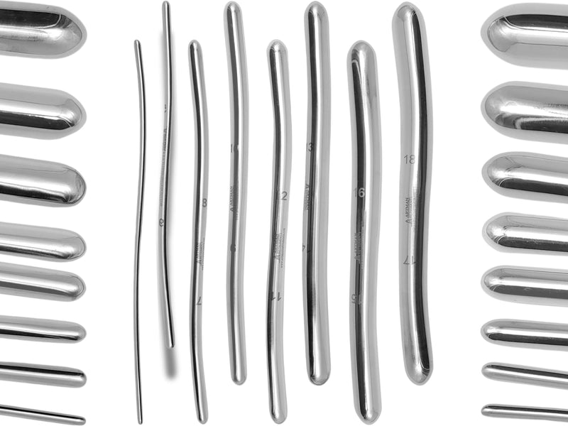 [Australia - AusPower] - 8 Hegar Dilator Sounds Set, 7.5 Inch Double Ended, Stainless Steel, Temperature Control, Autoclavable, Compact Storage Case, Sizes 1mm to 16mm 