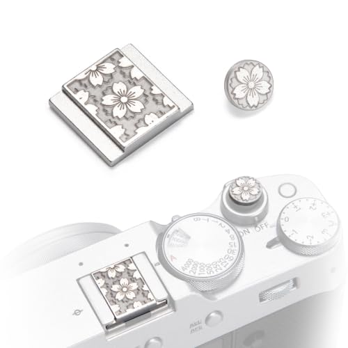 Floral Pattern Hot Shoe Cover Shutter Button for Fuji X100VI XT30III button and cover