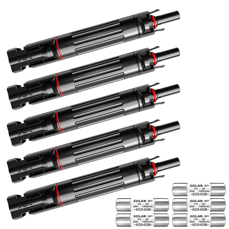1000V 5PCS 30A Solar Panel Fuse Solar connectors Surge Protection Device for Solar Panel and Solar Controller Waterproof Solar Fuse Connector 5PCS 30A Solar Fuse Holder