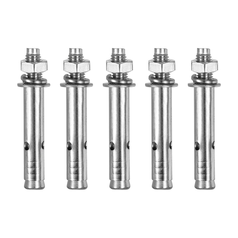 [Australia - AusPower] - M8 x 70 Hex Expansion Bolts - 5Pack - Good for Concrete Dry Brick Block Walls - 304 Stainless Steel - Silver M8 x 70 5 