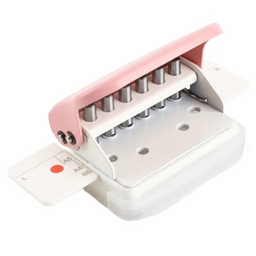 Vvikizy pink 26-hole puncher for A4, B5 and A5 looseleaf paper, compact manual punching machine