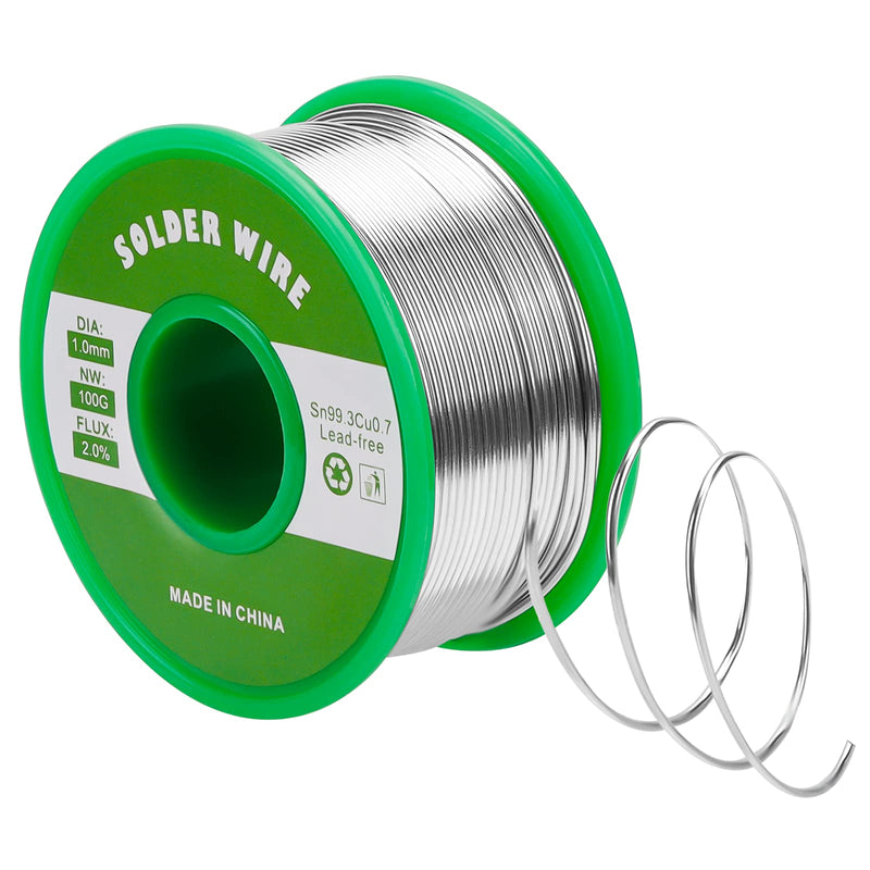 Solder 1mm Lead-Free Sn99.3Cu0.7, Electronic Solder Wire with Flux, 100g | Gruiqrd 1 mm Soldering Wire with Rosin Core for Electrosoldering and DIY for Electronics, Repairs and DIY Soldering 1mm-100g