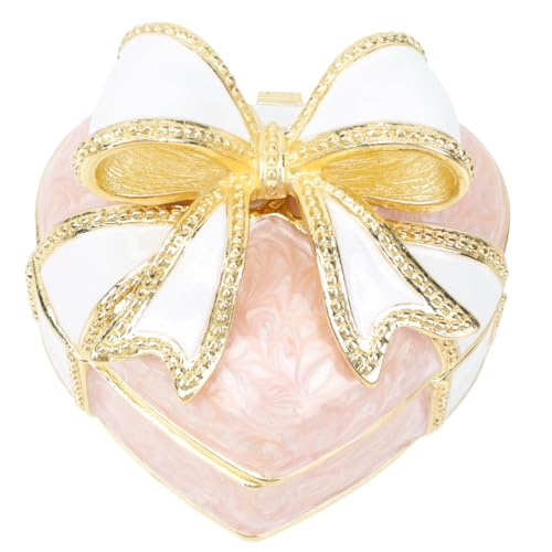 Heart Shaped Jewelry Box Ring Box Pink Storage Case for Earrings Necklaces Brooches and Small Items Travel and Home Jewelry Gift 2.28 X 2.08 X 1.77 in