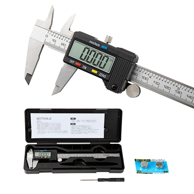 [Australia - AusPower] - Digital Caliper 0-12" Measuring Tool with Metal Ruler, Micrometer Caliper with Auto-Off Feature, Interchangeable Between inches and millimeters for DIY/Household and 3D Printing, Black 12" Metal ruler Black 