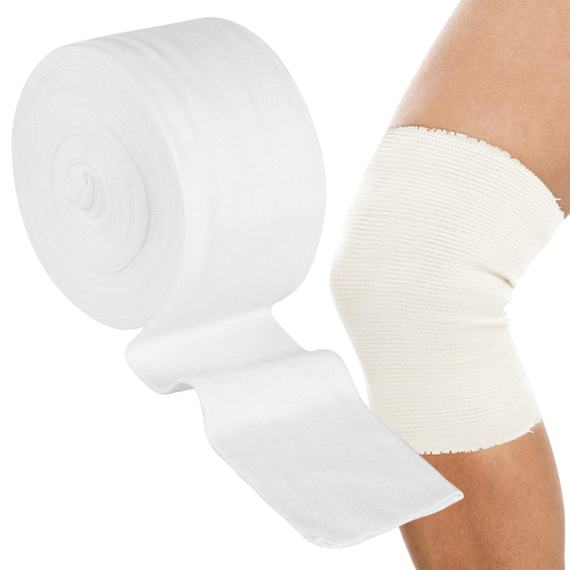 [Australia - AusPower] - Tubular Elastic Bandage Size D Support Bandages Washable Reusable First Aid Gauze Dressing for Arms Lower Legs Sports 7.5CM x 8M 