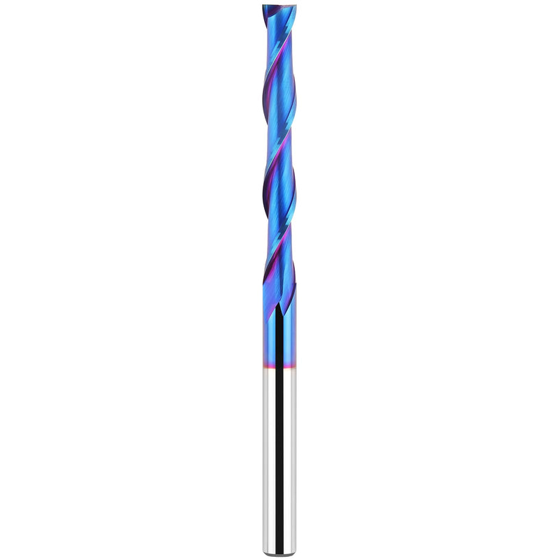 [Australia - AusPower] - Extra Long 4 Inch Upcut Spiral Router Bit 1/4 Inch Shank, 1/4 Inch Cutting Diameter, Solid Carbide with NACO Coating CNC Router Bits End Mill for Wood Cut, Trimming, Carving 4" OVL - Up Cut 